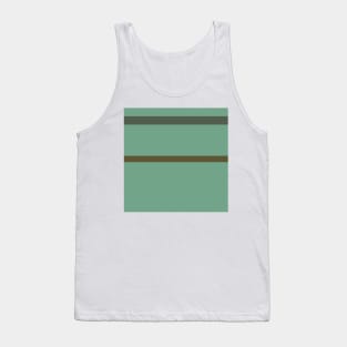 A shocking tailoring of Soldier Green, Dark Vanilla, Artichoke, Greyish Teal and Gunmetal stripes. Tank Top